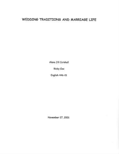 Wedding Traditions and Marriage Life