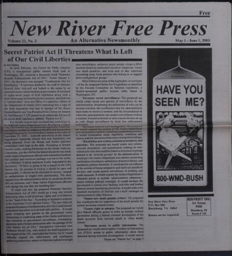 New River Free Press, May 2003