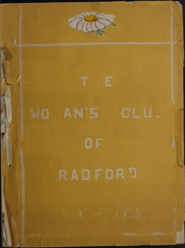 The Woman's Club of Radford, 1938-1939 Scrapbook