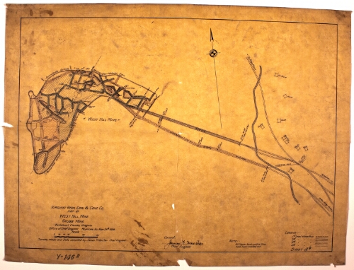 VICC&C Map of West Hill Mine in Boutetourt, Co. Virginia