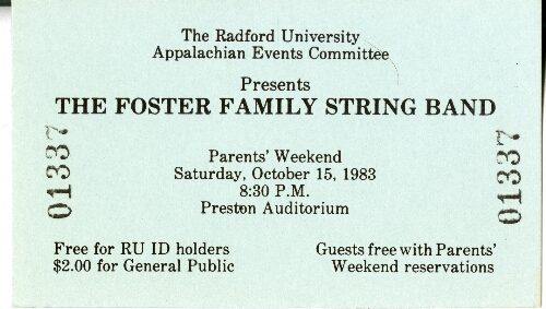 Foster Family String Band Ticket