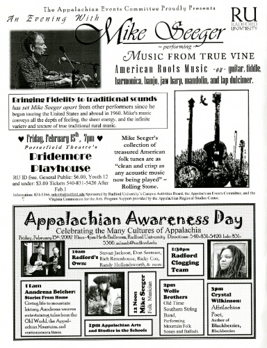 An Evening with Mike Seeger/Appalachian Awareness Day
