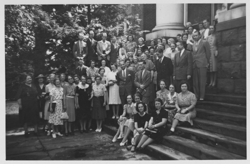 3.1.4: President Peters. faculty,, and others on campus