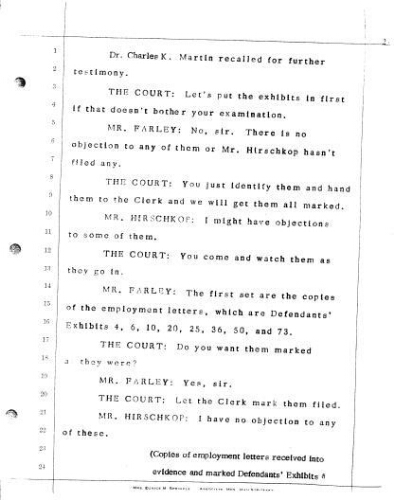 5.11_Court Exhibits in the case Jervey vs. Martin on February 25, 1972
