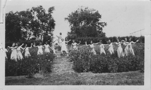 May Day near the sunken garden, 1930s