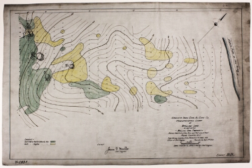 Map entitled "VICC&C Magnetometric Chart of Ballou Lead - West Portion - Ashe Co. NC"