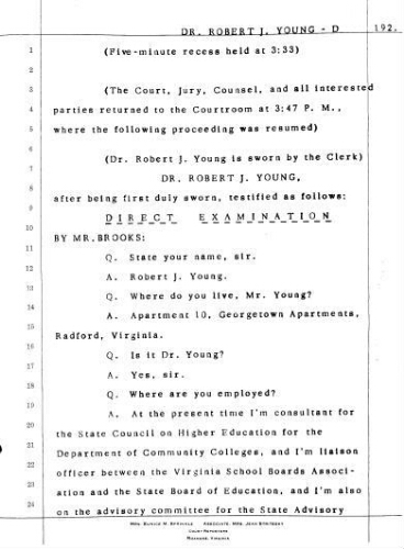 4.5_Testimony of Robert J. Young in the case Jervey vs. Martin on February 24, 1972