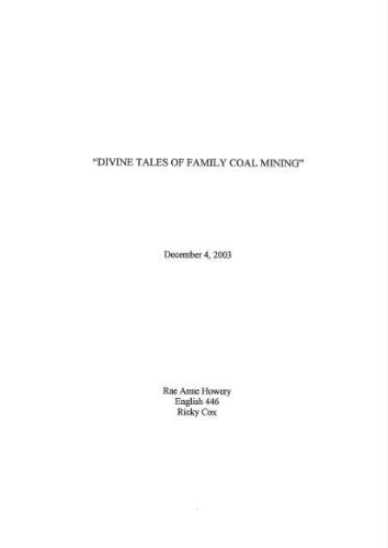 Divine Tales of Family Coal Mining
