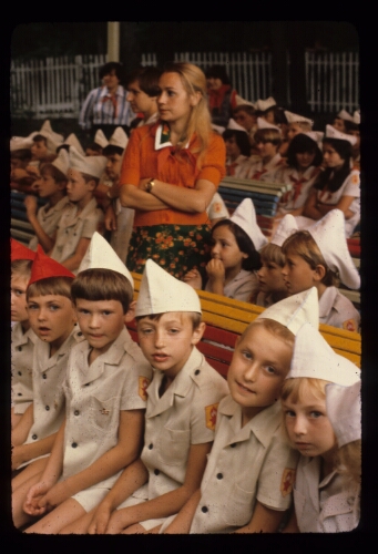 Young Pioneer Audience & Teacher - Camp Near Kharkov, USSR