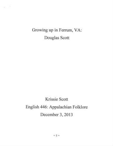 Growing up in Ferrum, VA: Douglas Scott
