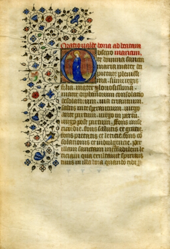 15th Century Book of Hours Leaf