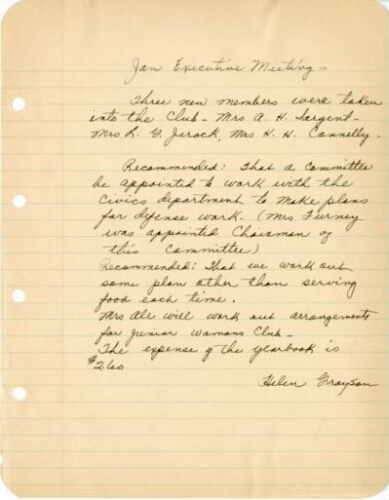 Executive Board Minutes, 1940