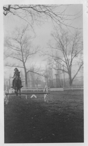 1.2.7:  Felice Levy in Jumping Exhibition- Horse Show, December 10, 1938