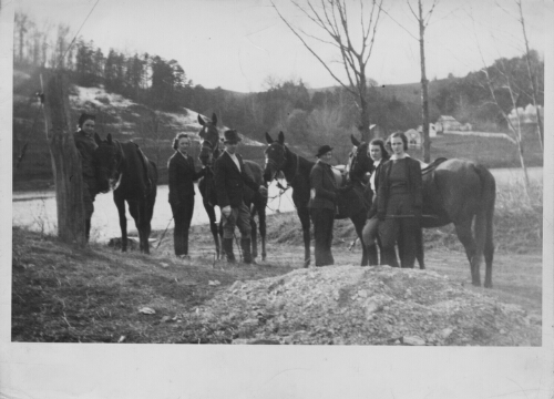 Ride to "The Rocks' and Ingles Ferry, January 21, 1939: Ruth Ann Walker, Anna Williamson, Mr. Epperly, Blanche Daniel, Mary Peters, Ann Geisin