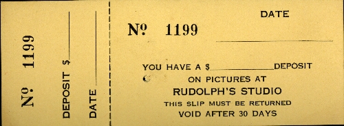 Rudolph's Studio Claim Ticket