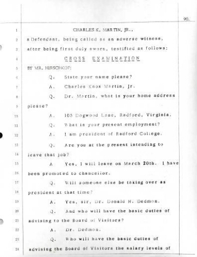 1.5 Testimony of Charles K. Martin (part 1) in the case of Jervey vs. Martin February 21, 1972.