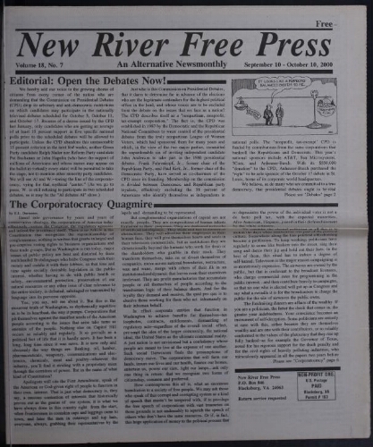 New River Free Press, September 2000