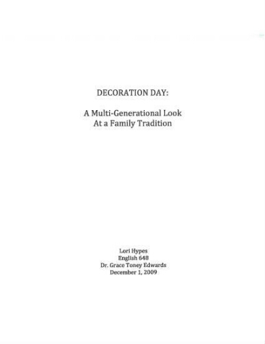 Decoration Day: A Multi-Generational Look at a Family Tradition