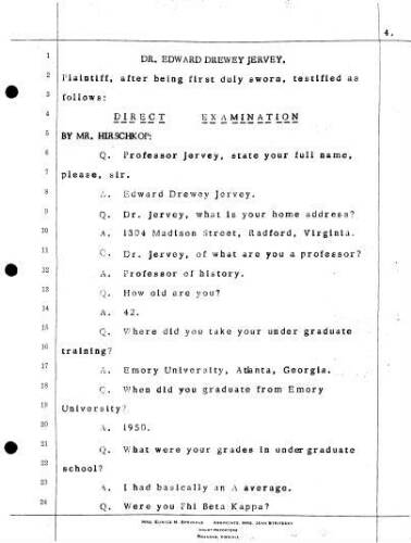3.2 Testimony of Edward D. Jervey-part 1 in the case Jervey vs. Martin on February 23, 1972