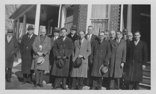 7.2.1: Active and retired ministers from Radford, Virginia, after a dinner in their honor by President John Preston McConnell, May 11, 1936