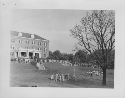 May Day in Sunken Garden in front of Madame Russell Hall
