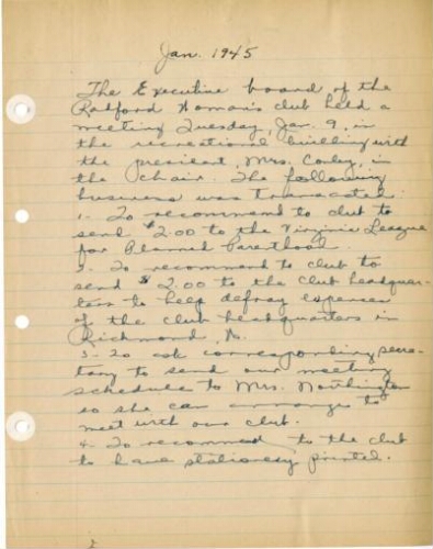 Executive Board Minutes, 1945