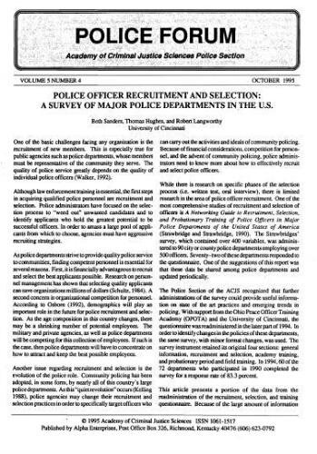 Police Forum, Vol.5  No.4