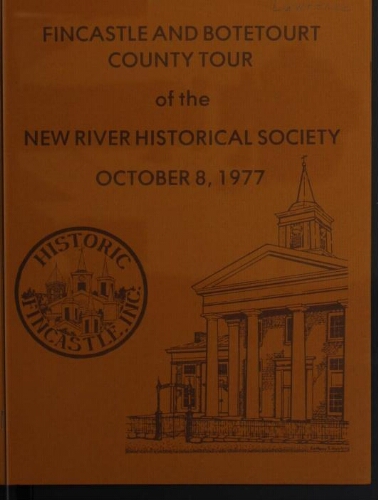 Fincastle and Botetourt County Tour of the New River Historical Society