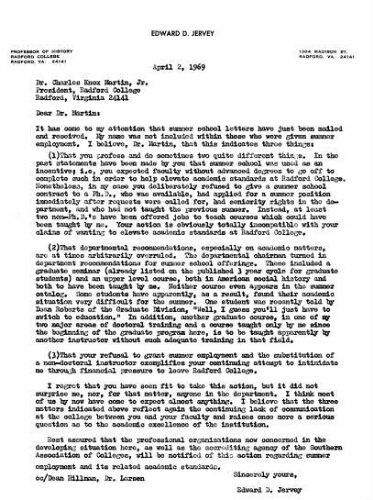 Correspondence 1969-04-02 from Edward D. Jervey to Charles K. Martin.