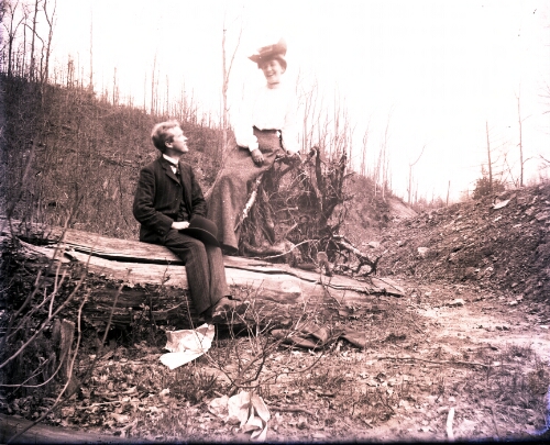 Couple Posing on a Log