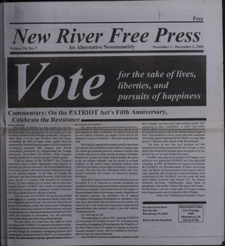 New River Free Press, November 2006