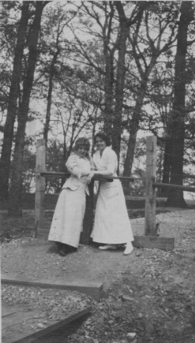 3.25.9: Turnstile at Main Entrance to Radford, 1914. Miss Terry and Miss Harrison